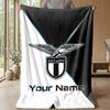 Custom Text Flannel Throw Blanket, Lightweight Cozy Bed Sofa BlanketLazio FC