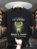 Men'S Just Because I'M Awake Funny Angry Frog - Vintage Style, Comfortable Fit, Casual Summer Tee with Humorous Frog Design, All-Season Wear, Casual W