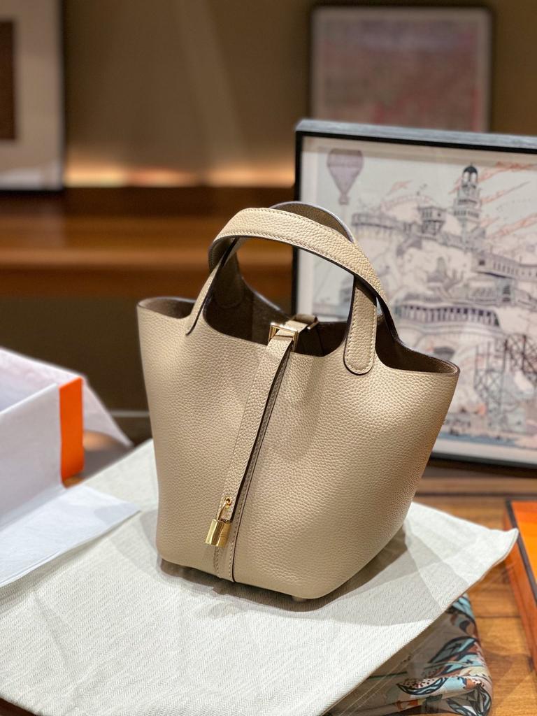 Picotin18 Half-Handled Top Layer Cowhide Tote Bag Hundred Styles Classic Womens Bag Handbag