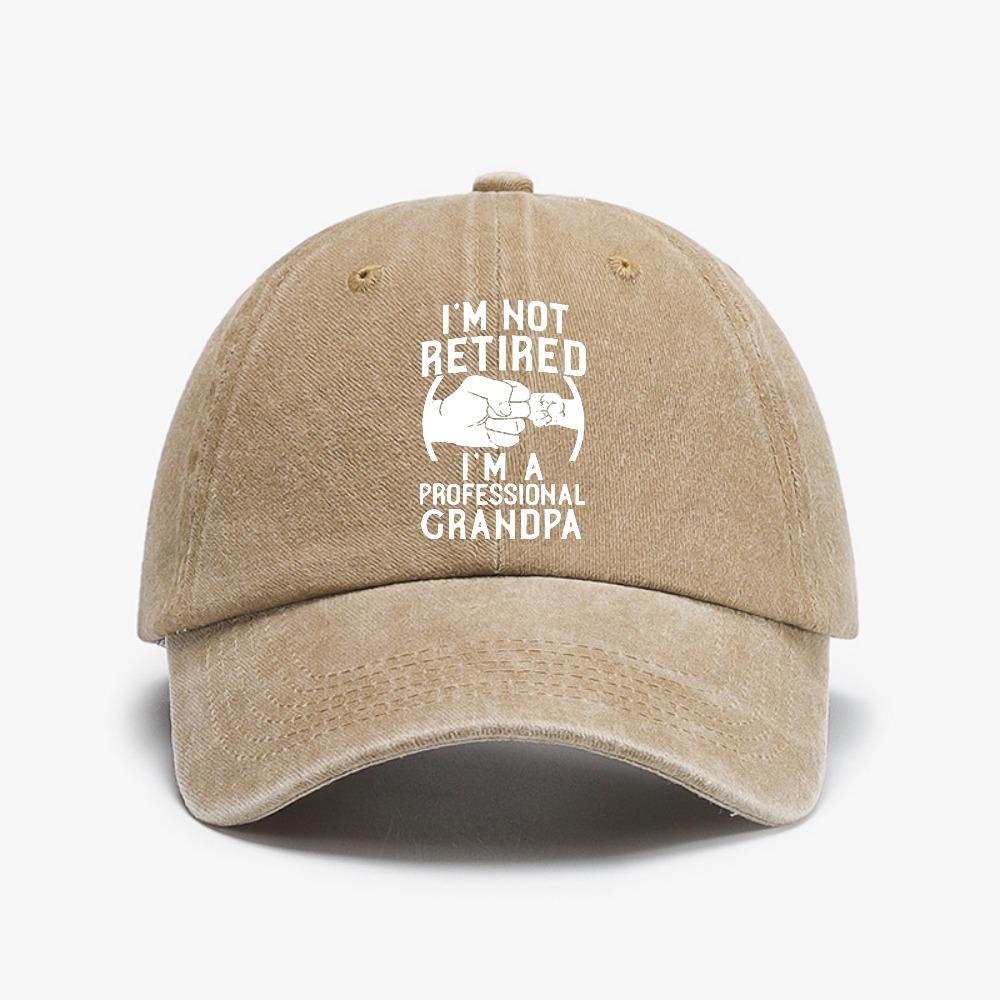 Im Not Retired Im A Professional Grandpa Funny Baseball Cap Vintage Washed Denim Hat Summer Adjustable Snapback Hats