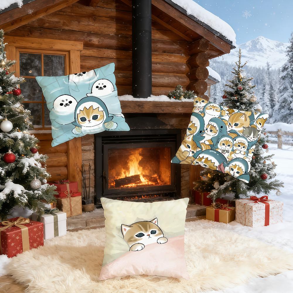 Cute MMofusandES cushion cover Home Bedding Sofa living Room pillowcase Simple Soft Skin Cushion Cover Party Gift