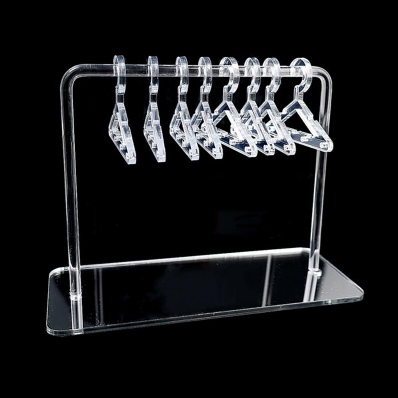 Acrylic Earring Holder Rack With Mini Hangers Jewelry Display Stand Ear Studs Organizer Tabletop Storage For Women Girl