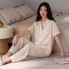 Women's Ice Silk Short Sleeve Pajama Set