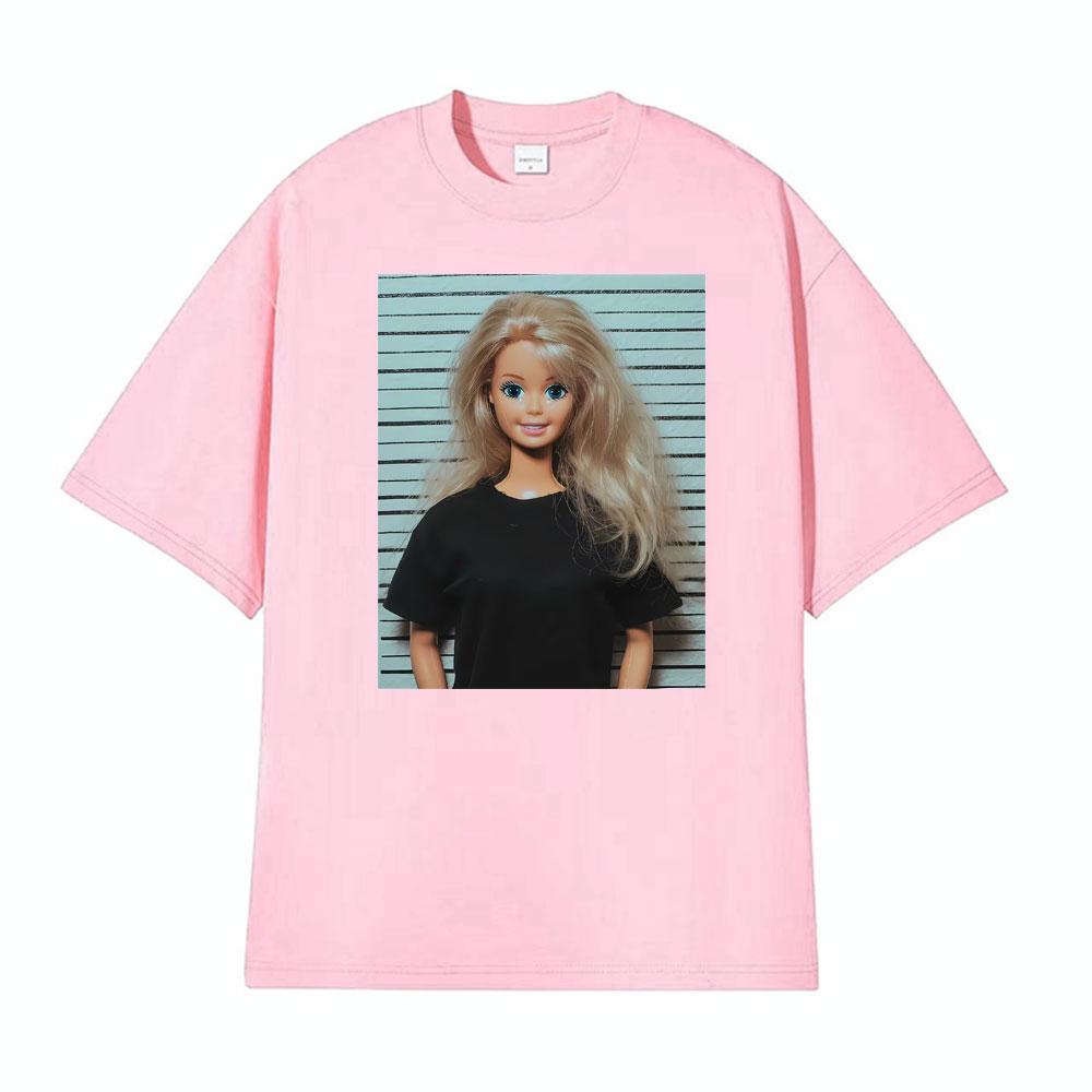 Mugshot Doll Meme Crying Happy Expression Doll Humor Print Tshirts Unisex Women Summer Fashion T Shirt High Quality Loose T Shirts