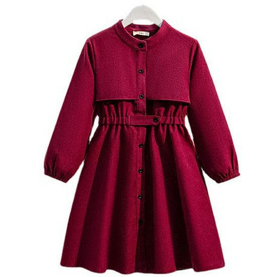 Girls' College Style Long Sleeve Princess Dress for Autumn and Spring