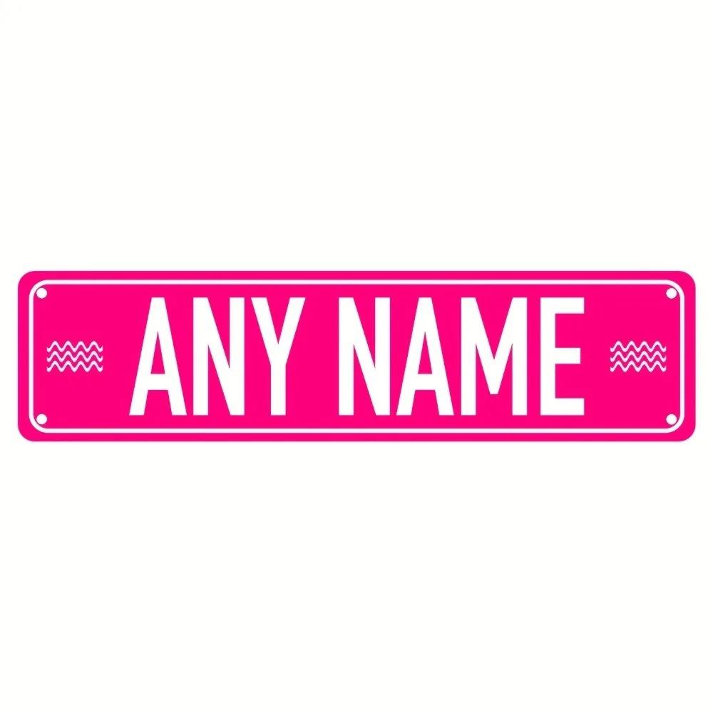 Personalisierter 2D-Flachguss-Straßenschild | 15,75×3,94\ Benutzerdefinierter Name & Nachricht | Mehrfarbige Wanddekoration für jede Szene
