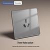 Gray Tempered Glass Smart Switch with Mijia APP Connectivity, Smart Speaker Voice Activation, Zero-Fire Support.