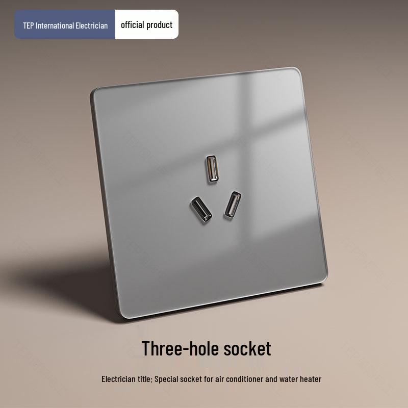 Gray Tempered Glass Smart Switch with Mijia APP Connectivity, Smart Speaker Voice Activation, Zero-Fire Support.