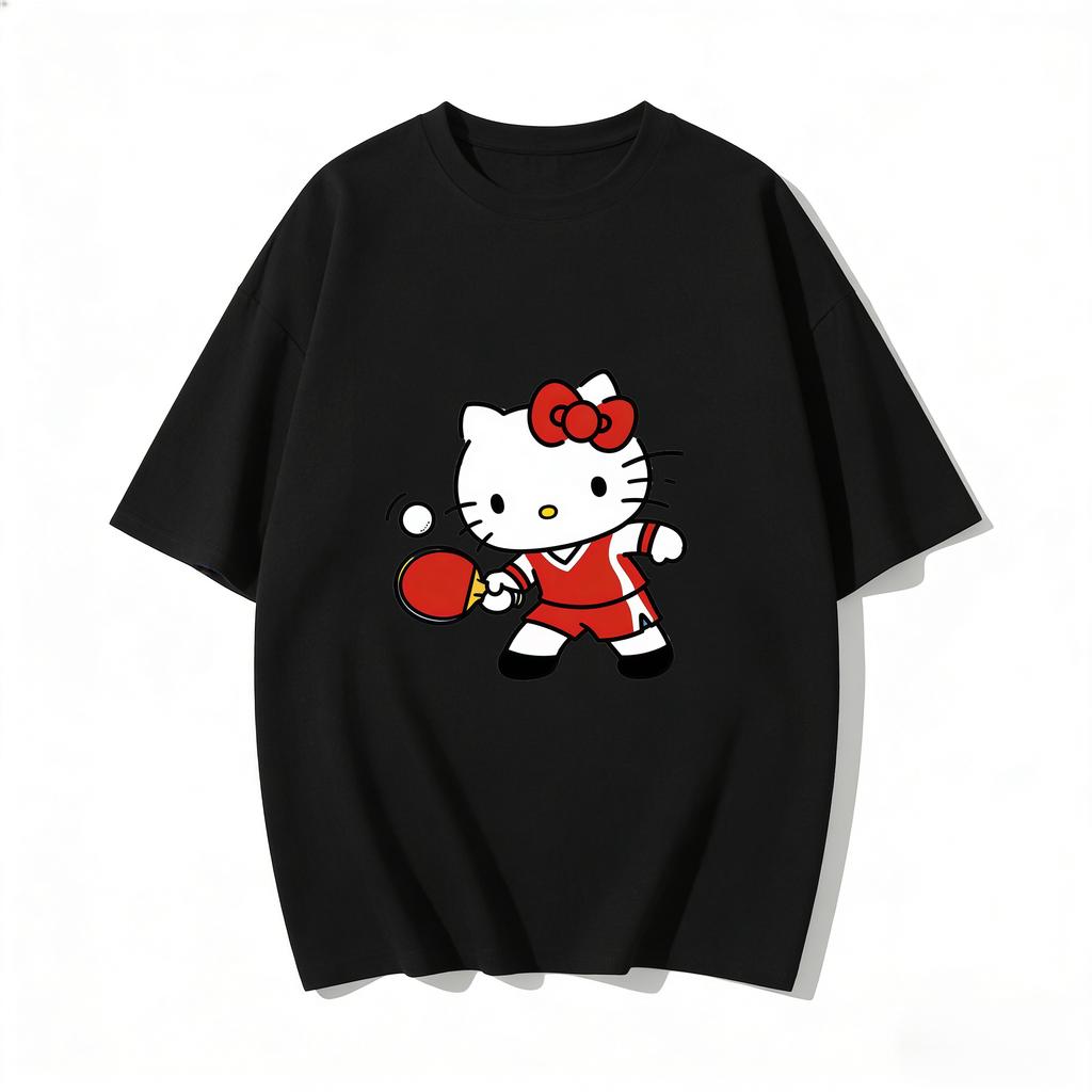 2026 Cartoon Printed Short Sleeve Womens Family Comfortable summer loosefitting Womens clothing