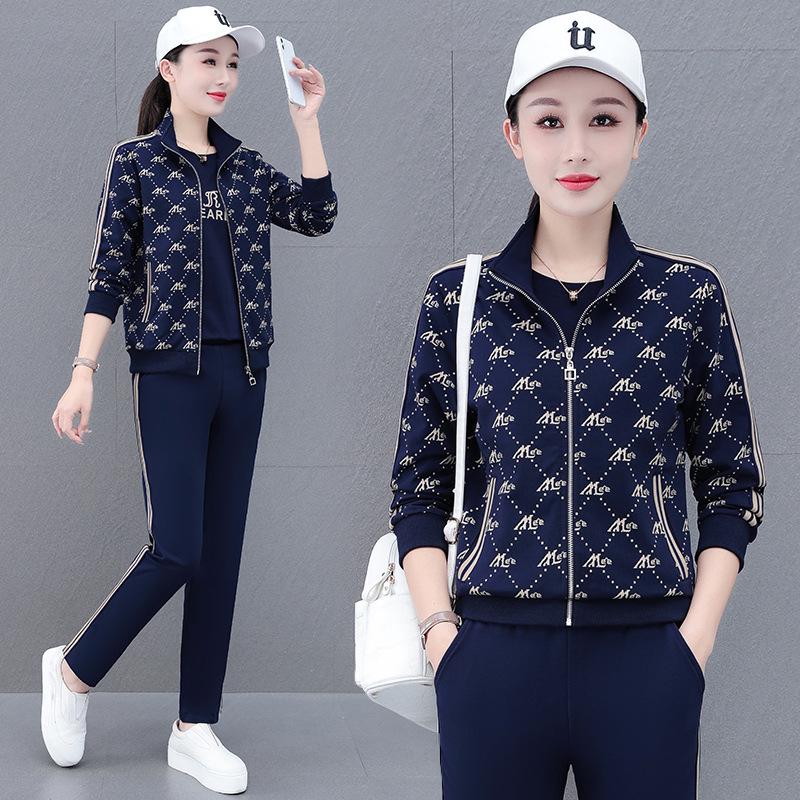 Khmer Damen Freizeit Sportanzug - Cardigan & Sweatpants Set für Frühling/Herbst