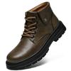 Men's Large Size High-Top Martin Boots - British Style, Plush Lined, Warm Snow Boots