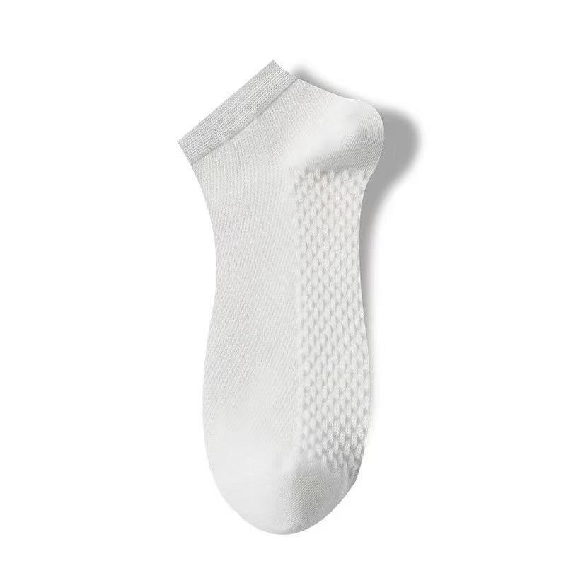 Men's Summer Thin Solid Color Sweat-absorbing and Odor-proof Short Socks, Pure Cotton Breathable Thin Mesh Business Short Socks for Men