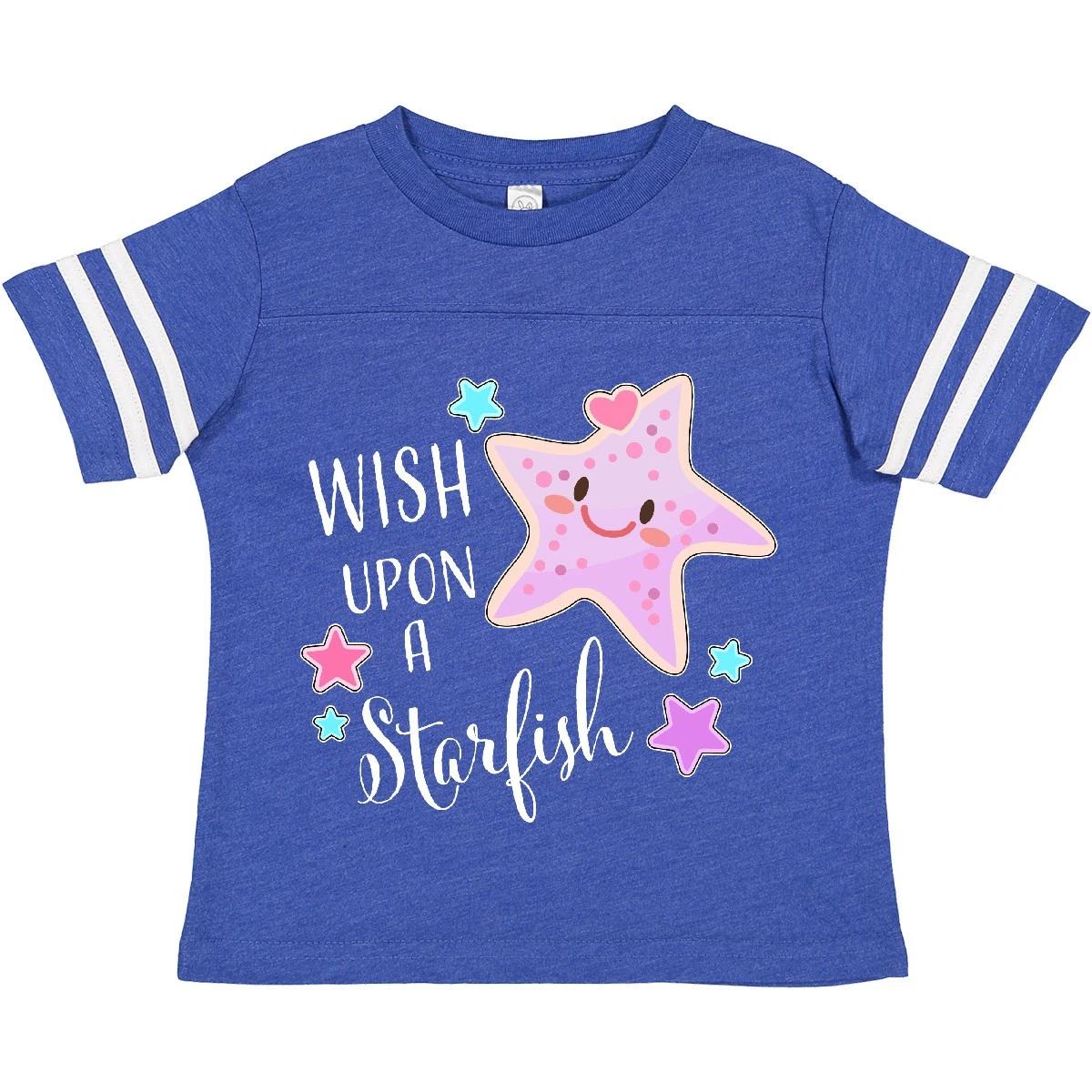 Inktastic Wish Upon A Starfish- Cute Toddler T-Shirt Children Ocean Mermaid Sea 140