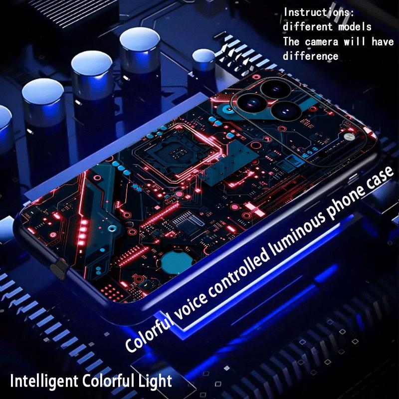 Custodia per Telefono Luminosa Circuito Stampato Cool Per Xiaomi 15T 14T 13T 12T Pro POCO F8 F7 Ultra X7 X8 Pro Vetro LED Flash Coperture Funda