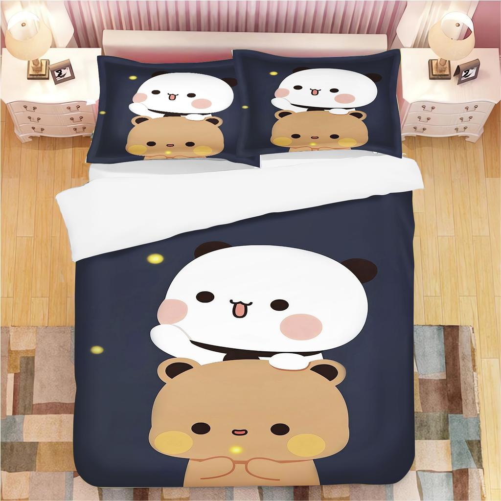 Schattige Bubu Dudu Cartoon Beer Panda Dekbedovertrek Kawaii Beddengoedsets Zachte Dekbedovertrek en Kussenslopen Eenpersoons/Tweepersoons/Queen/King Jongens