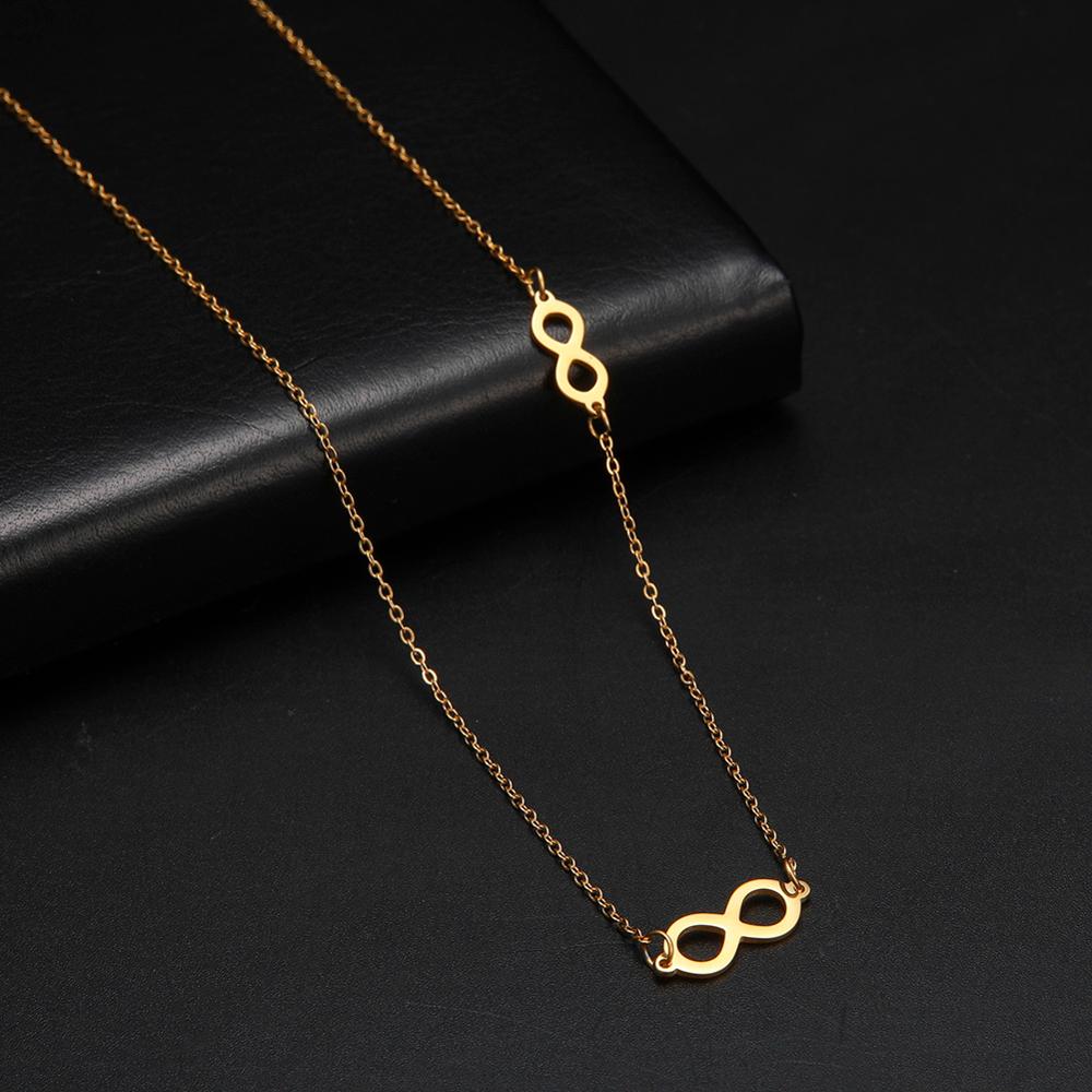 LIKGREAT Multi Layers Bar Coin Pendant Necklace Moon Star Cross Neckchain for Women Stainless Steel Chain Choker Jewelry NotFade
