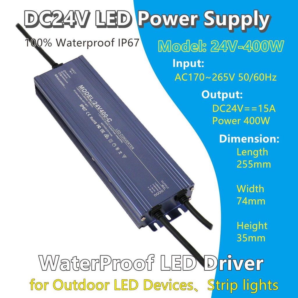 Waterproof 24V LED Driver for Outdoor Strips