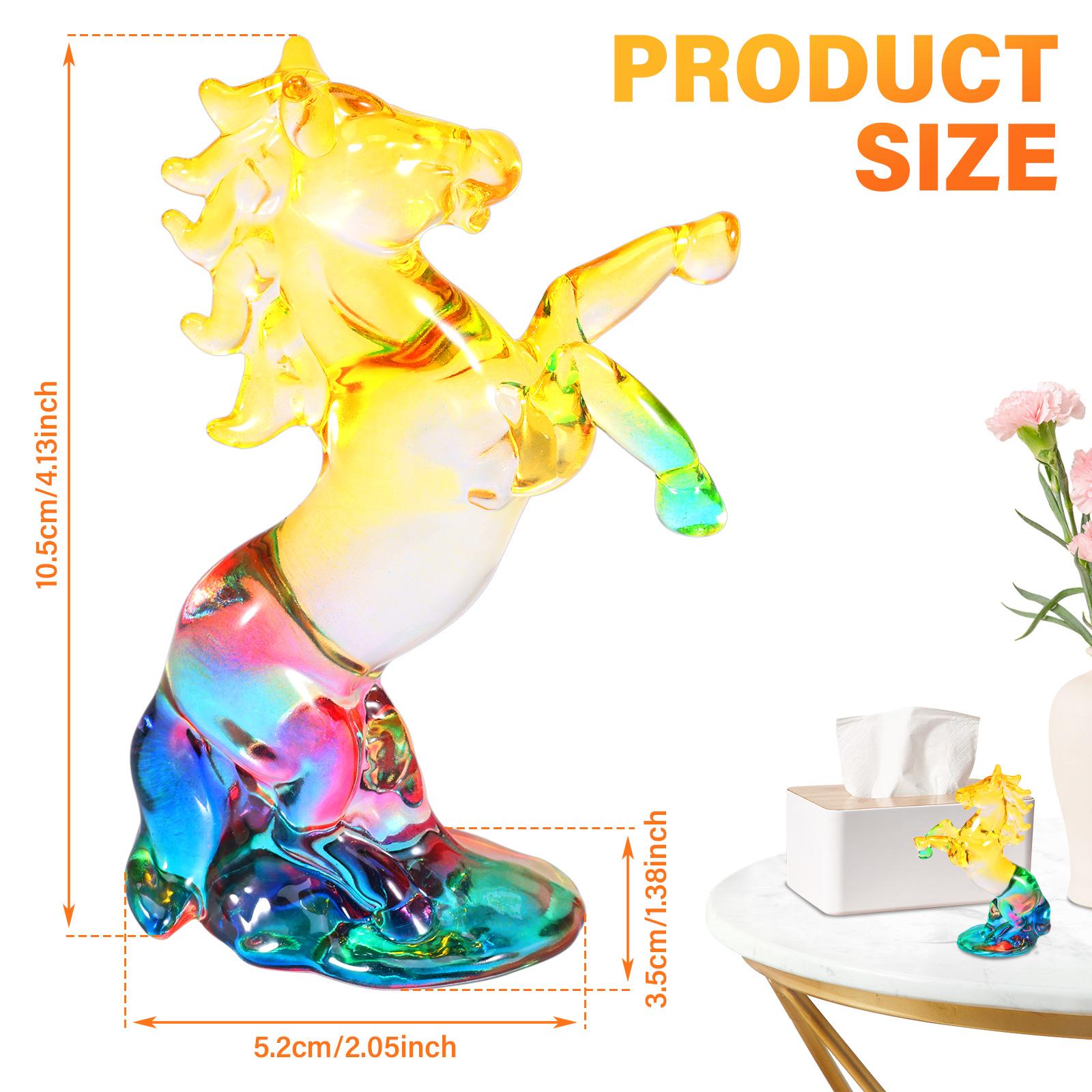 

Crystal Horse Statue Year of The Horse 2026 Crystal Figurine Present Collectible Figurine for Home Office Lucky Wealth Chinese