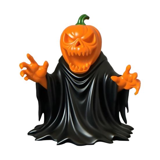 Pumpkin Ghost Figurine Spooky Cute Festive Halloween Statue Indoor Outdoor Haunted House Decoration for Tabletop Garden