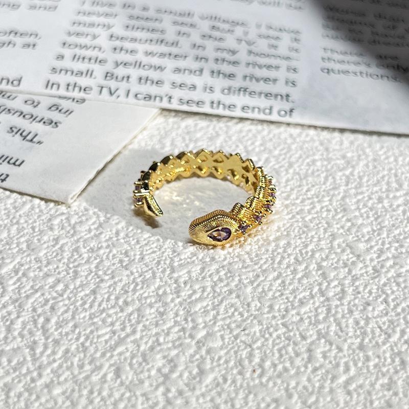 2026 Court Style Retro Heavy Industry Geometric Irregular Brushed Open Ring Women Ins Light Luxury Fashion Exquisite Index Finger Ring