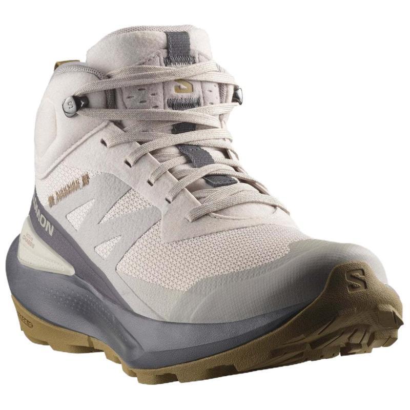 SALOMON Elixir Anti-Slip Wear-Resistant Mid-Top Trekking Shoes Women's Gray Black Sneakers L47564200