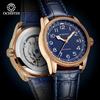Men's Trendy Luminous Mechanical Watch - Automatic, Leather Strap, Simple Design