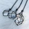 Empty Crystal Stone Holder Necklace Adjustable Natural Crystal Cage Necklace