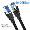 Category 8 Black Braided Network Cable CAT8 40Gbps Copper 7*0.1mm with Shielded Internet Lan Cord for PC Laptops Router