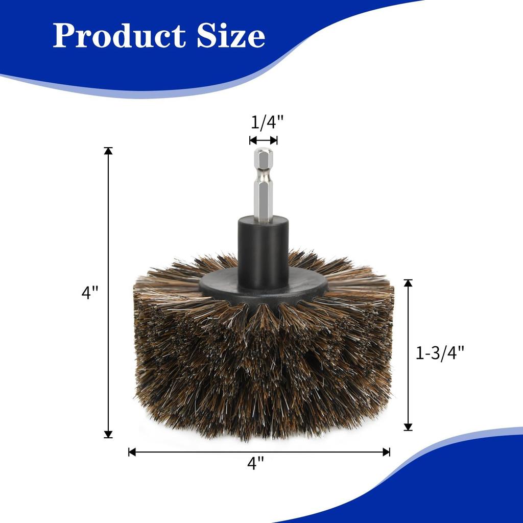 DkOvn Horse Hair Brush For Drill, For Leather, Car Interior, Car Wheel, Upholstery, Furniture, Carpet