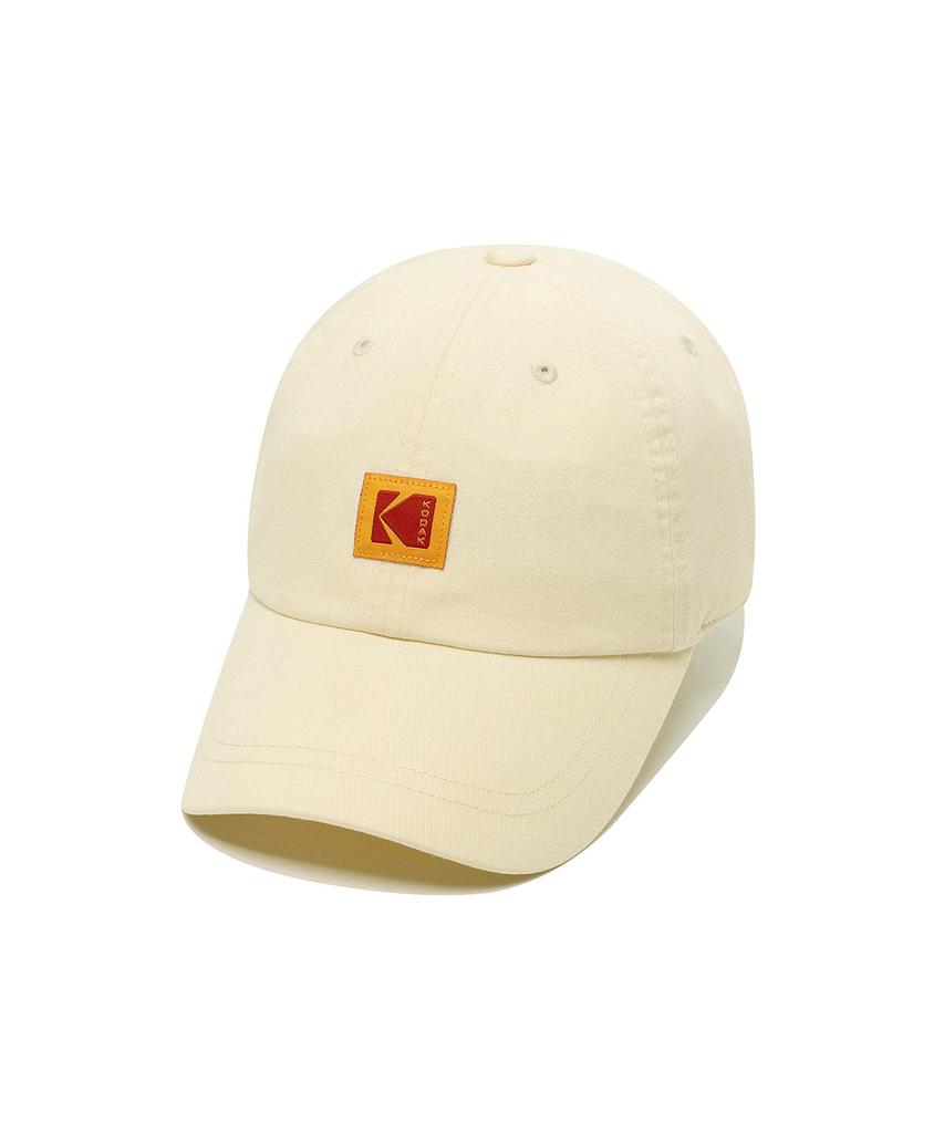 KODAK Relax Fit Square Logo Ball Cap Ivory