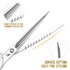7.5 Inch Curved Pet Grooming Thinning Shears With Natural Teeth Professional Dog Cat Hair Trimming Layering
