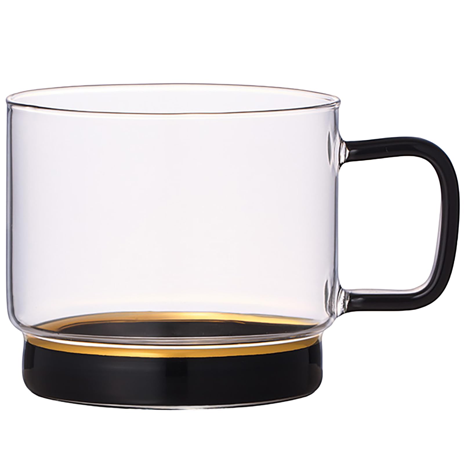 

Otsuka Glass Black x Gold Mug, Heat-Resistant Glass, Approx. 290ml, Stackable, Black, Gold, and Transparent, Made in Japan, 49P179