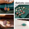 5pcs 13x18mm Oval Natural Cabochon Stone Flat Round Colorful Spacers For Earrings/Pendant DIY Jewelry Making Accessories