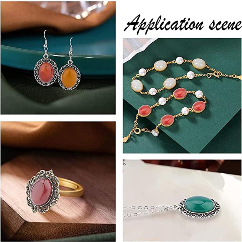 5pcs 13x18mm Oval Natural Cabochon Stone Flat Round Colorful Spacers For Earrings/Pendant DIY Jewelry Making Accessories