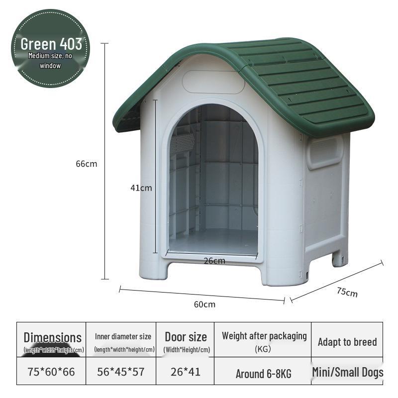 Rainproof Outdoor Dog Kennel for Medium & Large Dogs with Bed - Summer Cat Nest & Dog Cage Villa