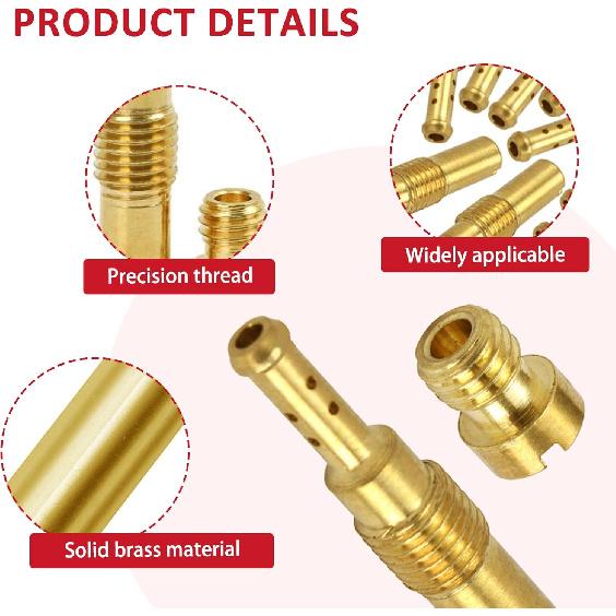 20pcs M5 Carb Main Jets Idle Jet Kit for Dellorto PHBG AD/DS Carburetor, 55#-195# Thread 5x8mm Main Jets, 32#-55# Thread 6x28mm Pilot Jets Compatible