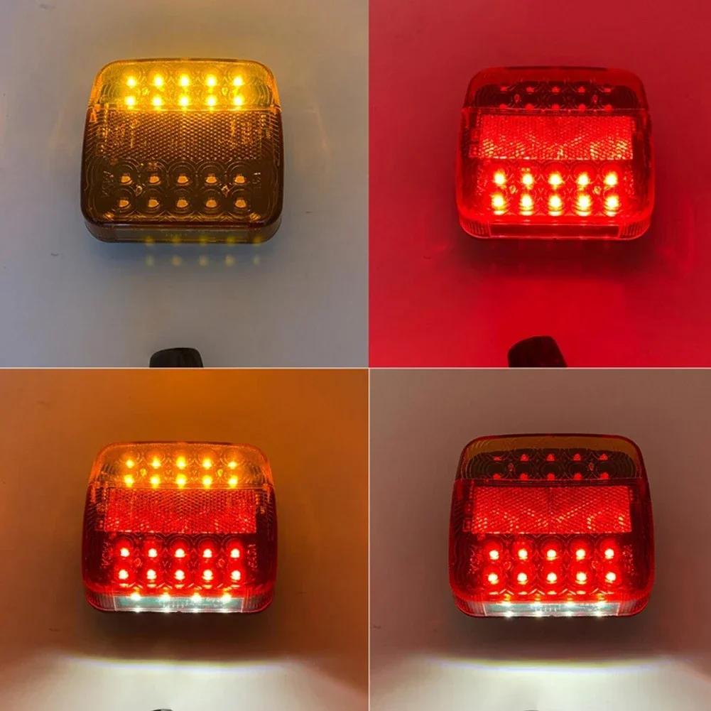Wireless Reflective Lens Truck Taillights Brake Lights LED Trailer Rear Tail Turn Signal Lamp Caravan Camper Lorry Rechargeable