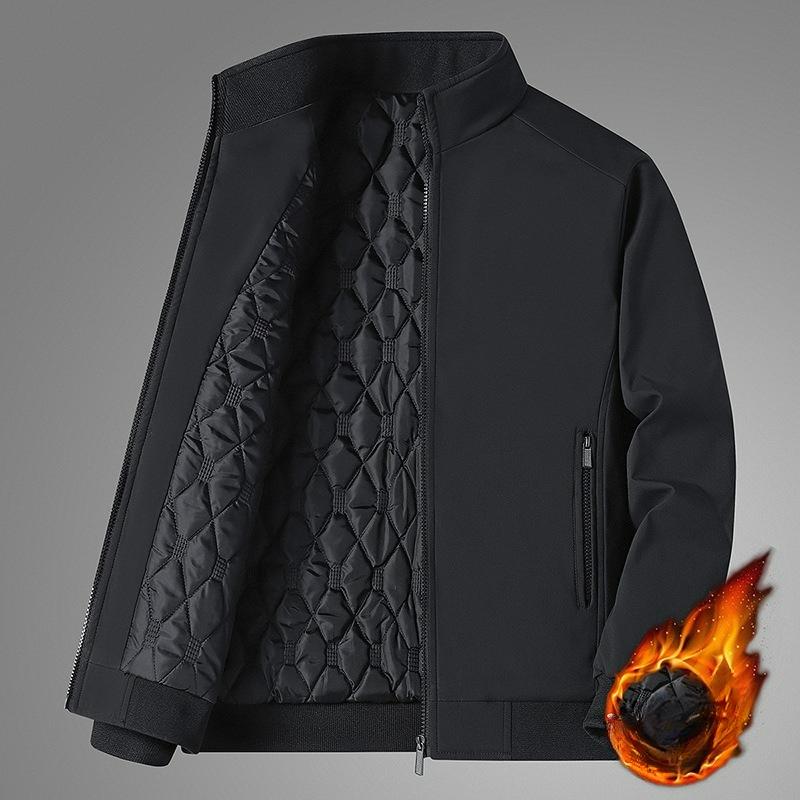 Large Size Men's Cotton-padded Jacket Winter Plus Velvet Thickened Executive Stand-up Collar Thickened Plus Velvet Jacket
