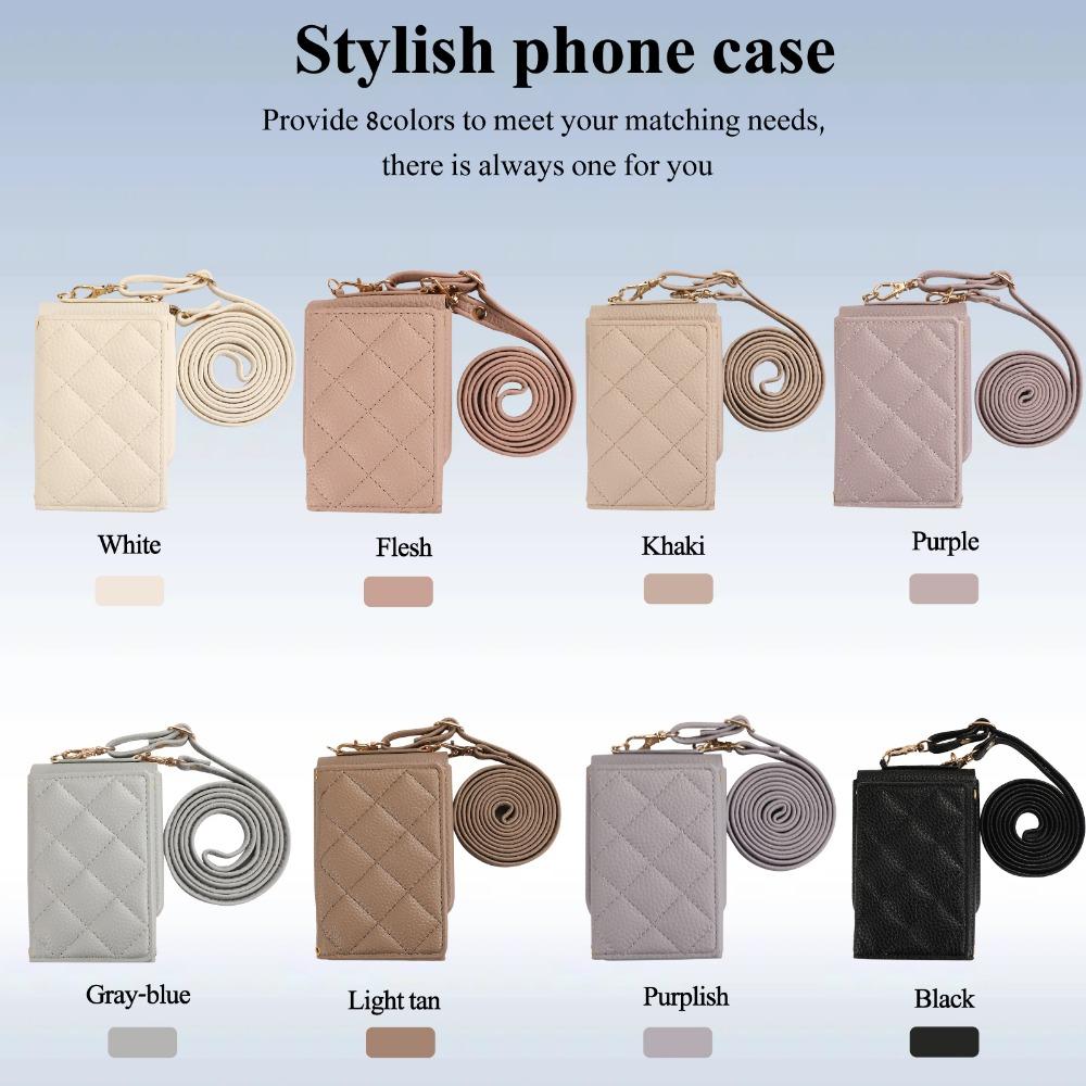 Mirror Wallet with Card Holder Phone Case for Samsung Galaxy Z Flip 6 5 4 3 Flip6 Flip5 Flip4 Flip3 Crossbody PU Leather Cover