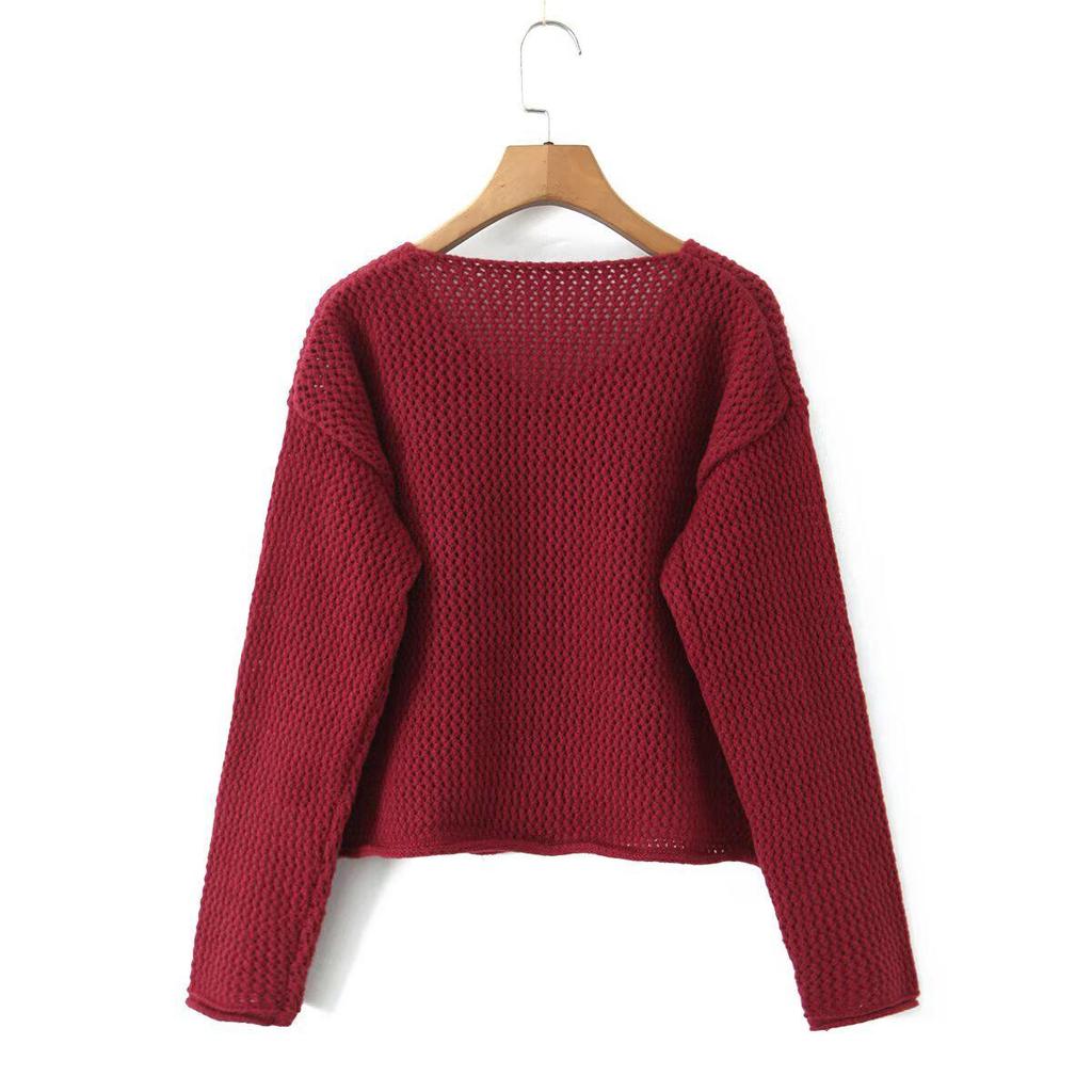 Women's Fashion Thick Knit Cardigan with Metal Buckle - Trendy European and American Style Sweater