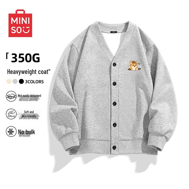 MINISO Men's Casual Button-Up Cardigan Sweatshirt