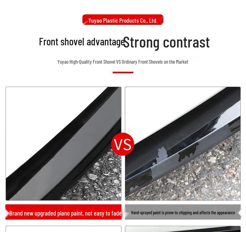 Universal Carbon Fiber Pattern Front Lip Kit for Cars - Three-Piece Accessory Set