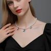 Women's Necklace Pearl Colorful Butterfly-shaped Clavicle Chain