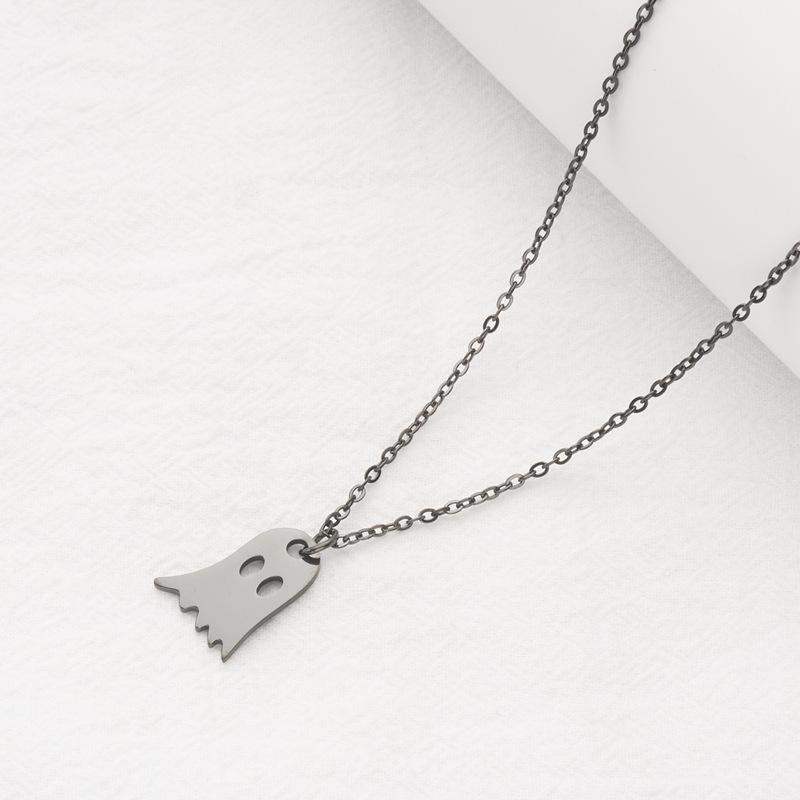Little Cute Ghost Pendant Necklace Halloween Funny Jewelry Gift