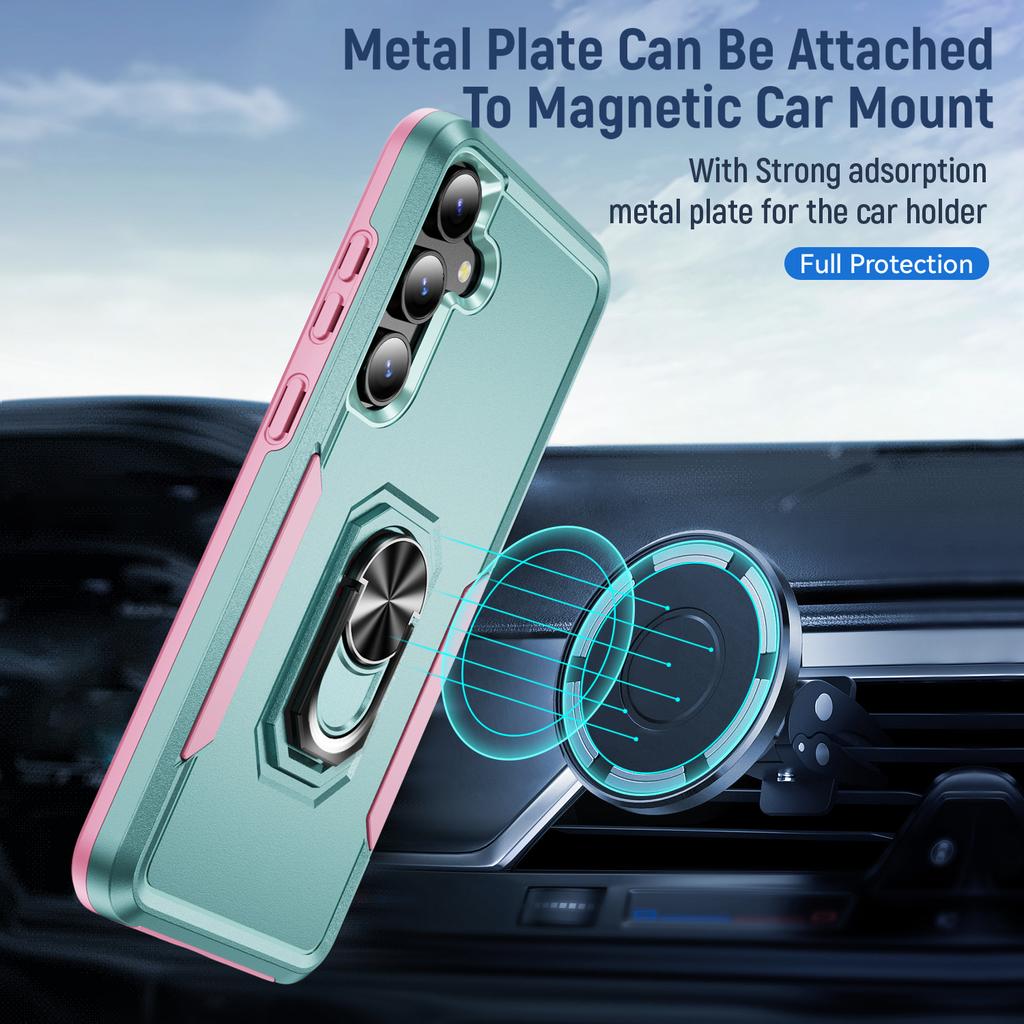 For Samsung Galaxy S25+/S24+ Case Military Grade Ring Kickstand PC + TPU Phone Cover