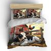 Farm Theme Cow And Rooster Print Soft Comfortable Duvet Cover Bedding Set Included 1*Duvet Cover  2*Pillowcases Luxury Gifts