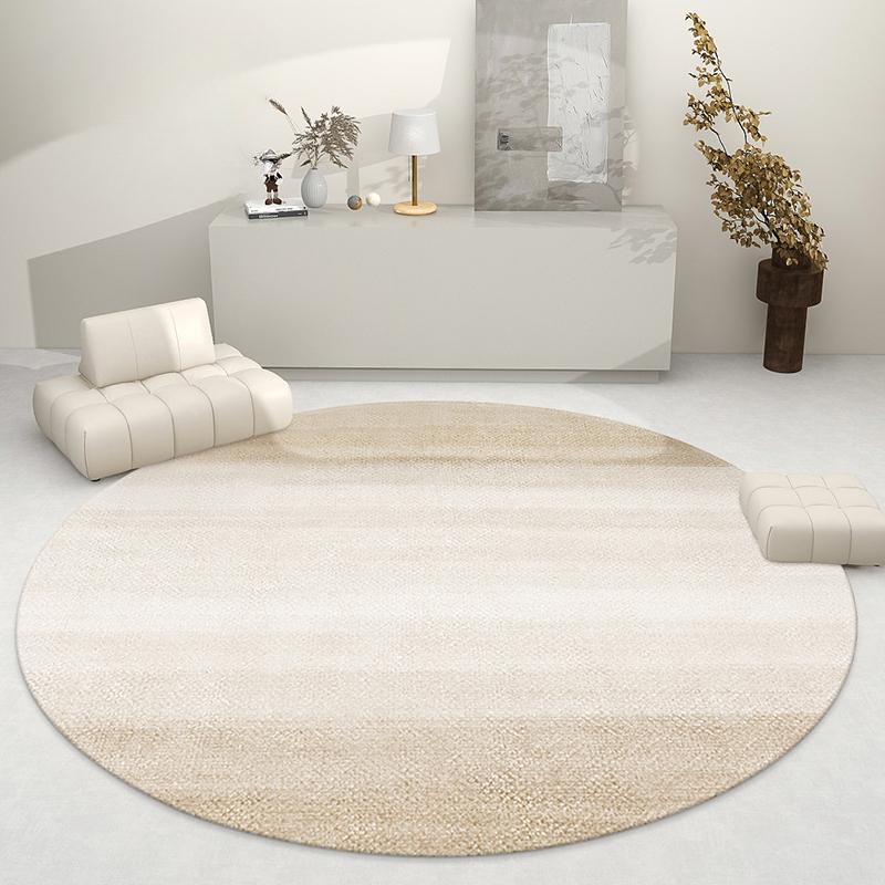 Light Luxury Living Room Decoration Round Carpet French Style Rugs for Bedroom Thick Plush Lounge Floor Mat Home Fluffy Soft Rug