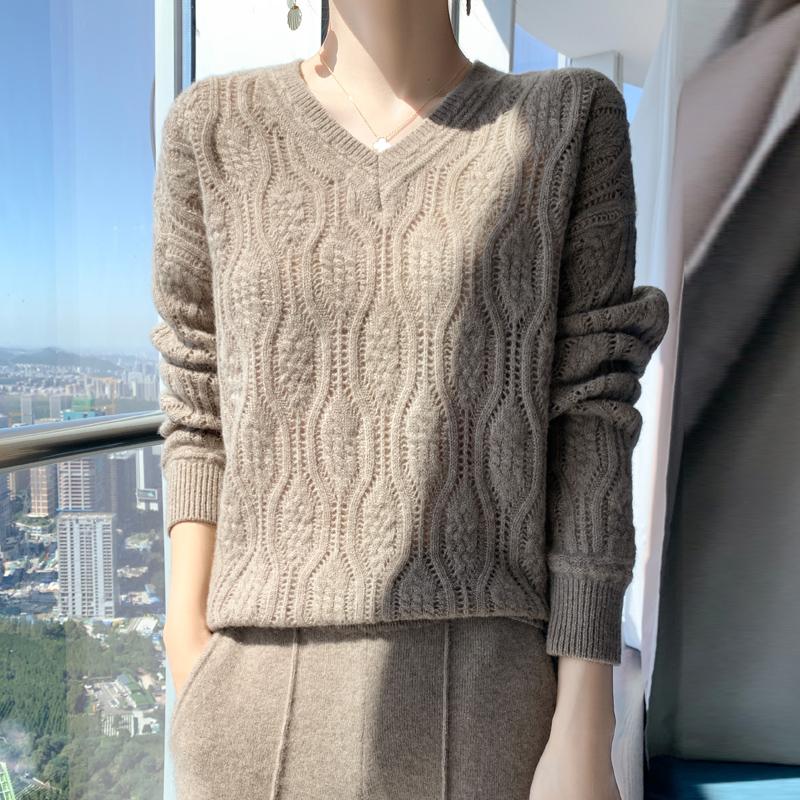 Dame kashmir genser Qinghe kasjmir 30% kashmir 70% ull høst og vinter kasjmir tykk genser myk og varm