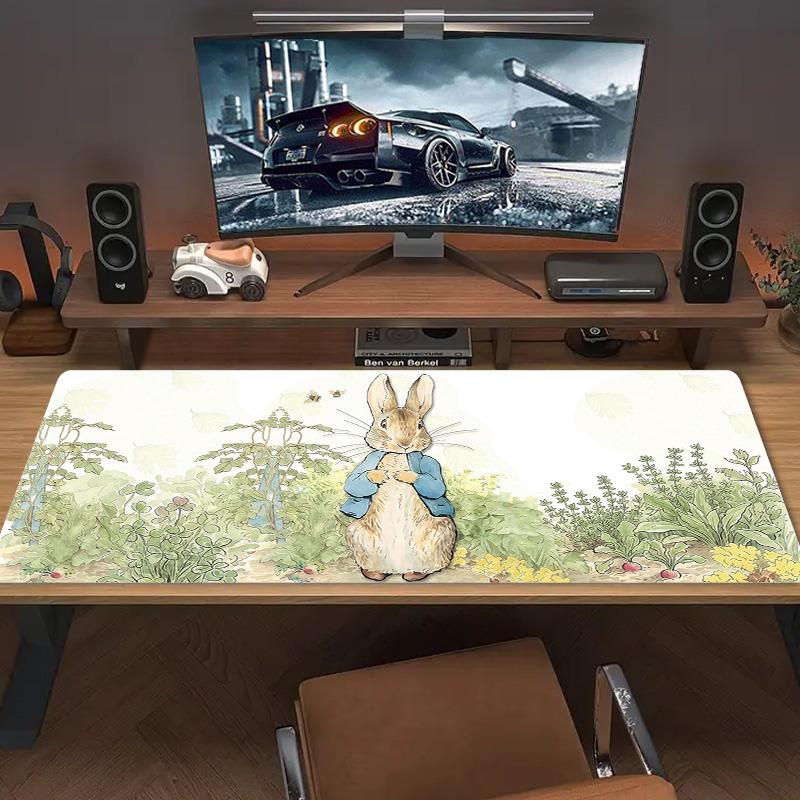 Bunny Garden Color Mouse Pad Large Gaming Table Cushion Non-slip Laptop Tablet Big Mousepad XXL Mat Mini PC Playmat With Lock edge