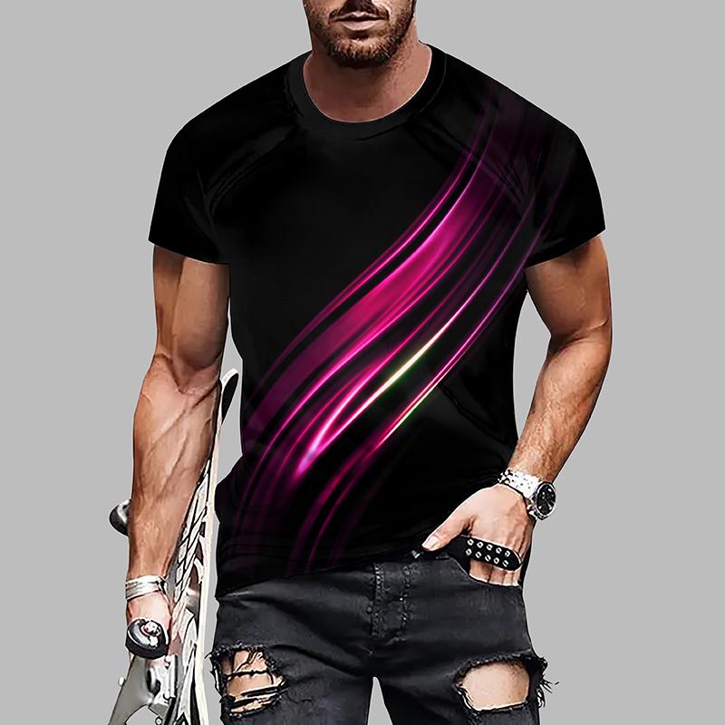 New Summer Men's Fashion T-shirt Personality Versatile Printed Men's T-shirt Top